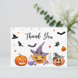 Halloween Pumpkin Little Boo Baby Shower Tack Kort