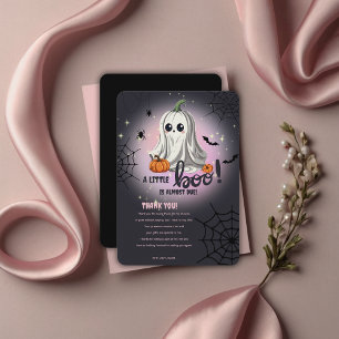 Halloween Pumpkin Little Boo Baby Shower Tack Kort