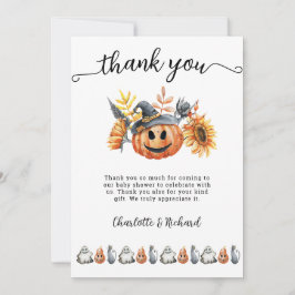 Halloween Pumpkin Little Boo Baby - tackkort Inbjudningar