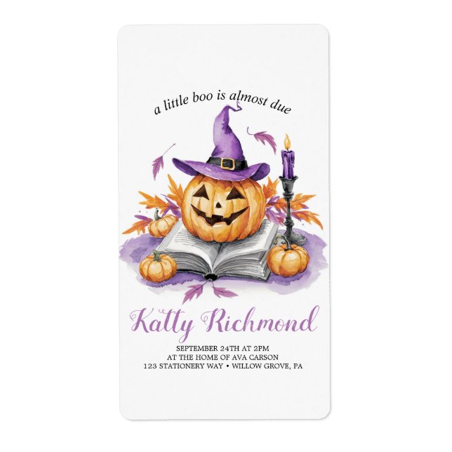 Halloween Pumpkin Little Boo babydusch Fraktsedel (Framsidan)