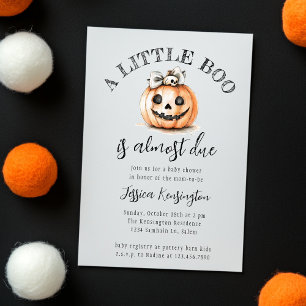 Halloween Pumpkin Little Boo Cute Baby Shower Inbjudningar