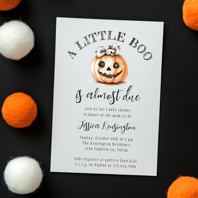 Halloween Pumpkin Little Boo Cute Baby Shower Inbjudningar (Skapare uppladdad)