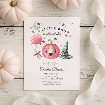 Halloween Pumpkin Little Boo Rosa Baby Shower