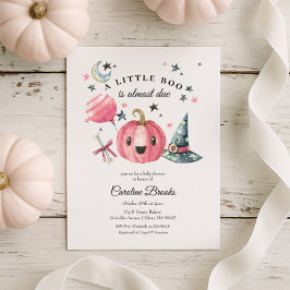 Halloween Pumpkin Little Boo Rosa Baby Shower Inbjudningar