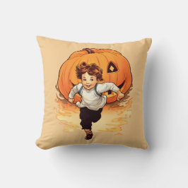 Halloween Pumpkin, Lycklig Young Boy Kudde