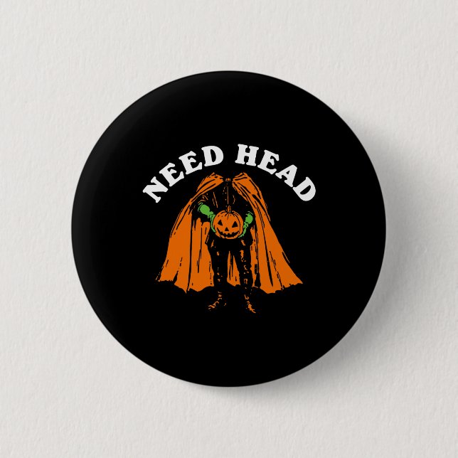 Halloween Pumpkin Man behöver huvudet Costume Part Knapp (Framsida)
