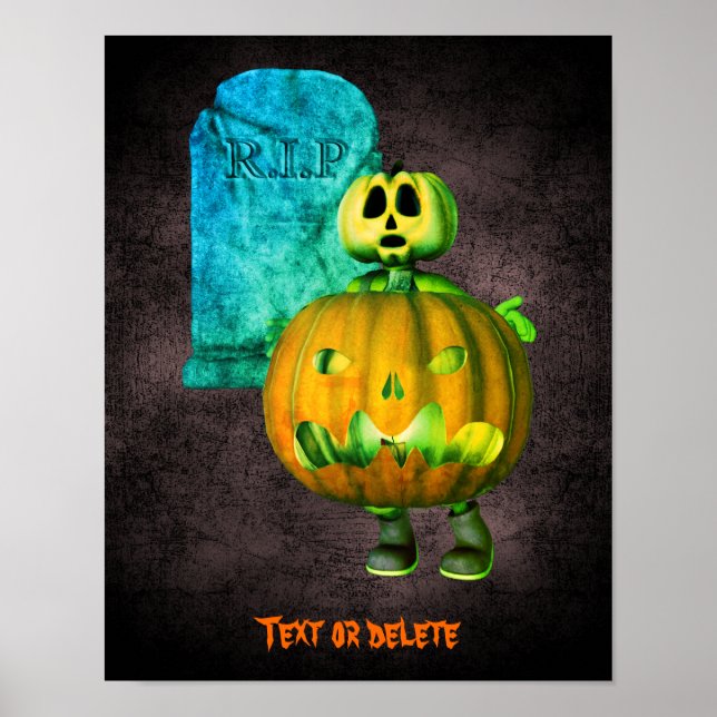 Halloween Pumpkin Man Personlig Poster (Framsidan)