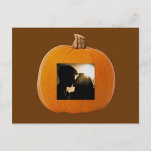 Halloween Pumpkin med foto av ett par vykort