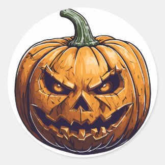 Halloween Pumpkin med Lighting Ögon Runt Klistermärke