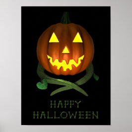 Halloween Pumpkin med Vines Poster