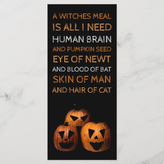 Halloween Pumpkin Menu Meny (Framsida)