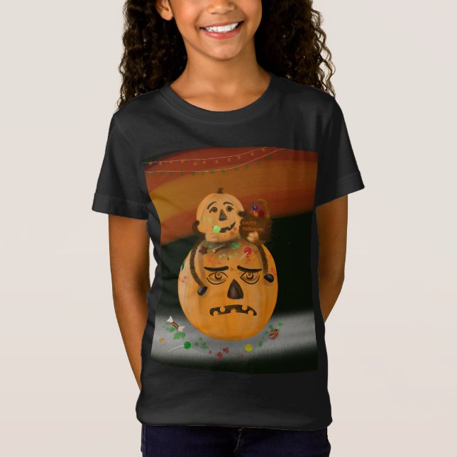 Halloween Pumpkin Mess Kid's T Shirt (Framsida)