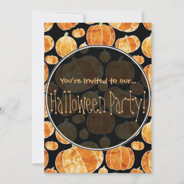 Halloween Pumpkin Mönster Dubbla Sided Investigati Inbjudningar