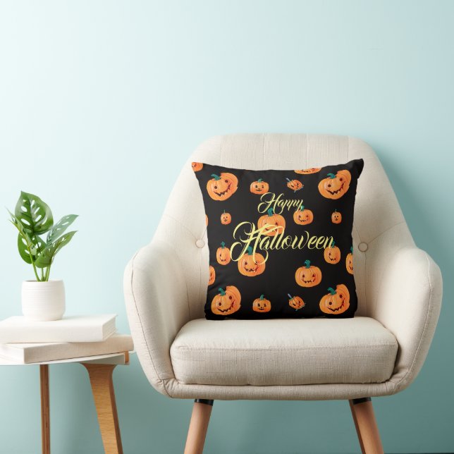 Halloween Pumpkin Mönster Kudde (Stol)