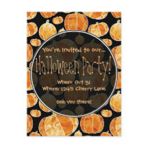 Halloween Pumpkin Mönster Party-inbjudan
