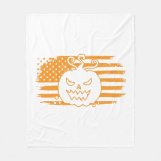 Halloween Pumpkin Monster USA flagga Fleecefilt