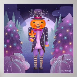 Halloween Pumpkin Nutcracker Art Skriv ut Poster