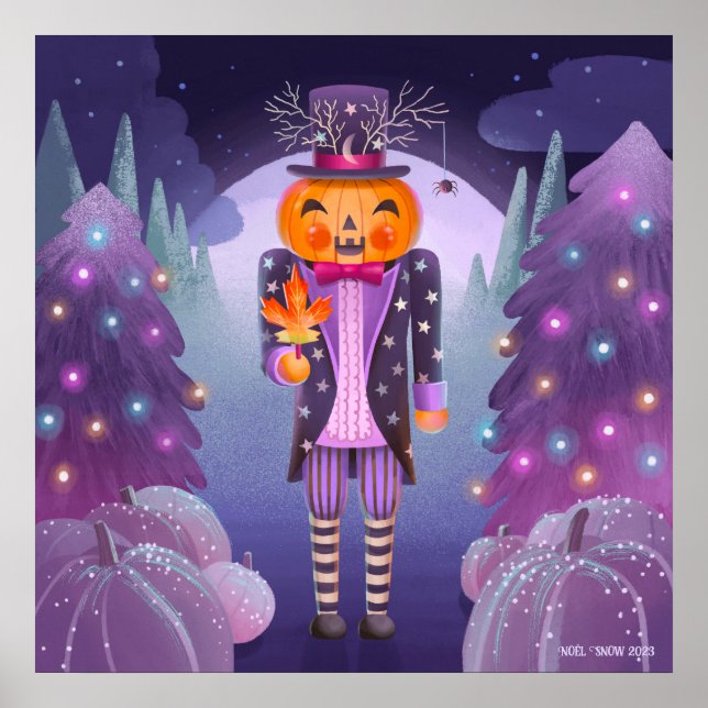 Halloween Pumpkin Nutcracker Art Skriv ut Poster (Framsidan)