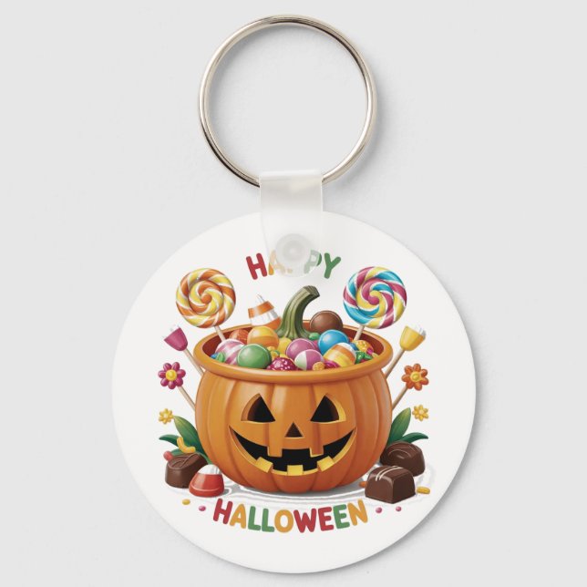 Halloween Pumpkin Nyckelring (Framsida)