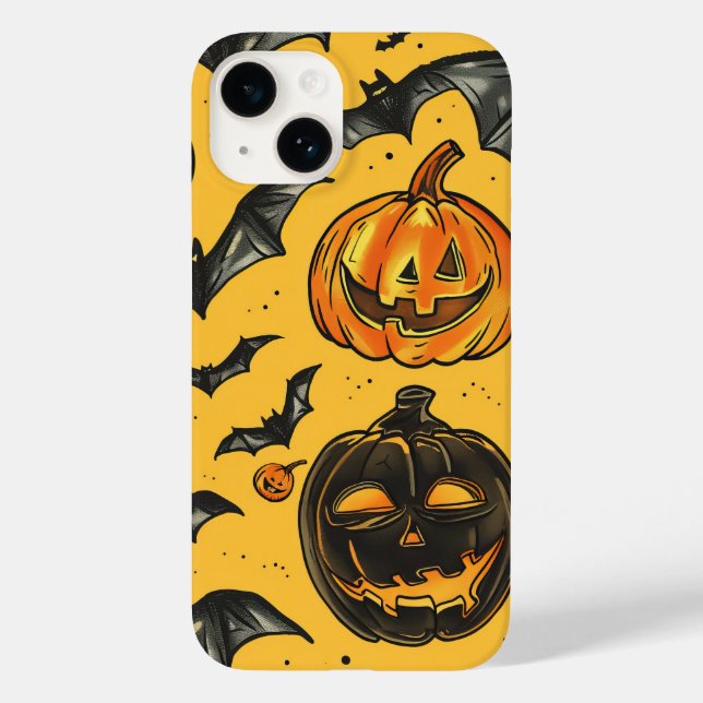 Halloween Pumpkin och Fladdermus Mönster Vintage F (Baksida)