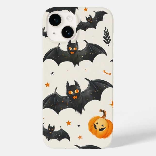 Halloween Pumpkin och Fladdermus Mönster Vintage F (Baksida)