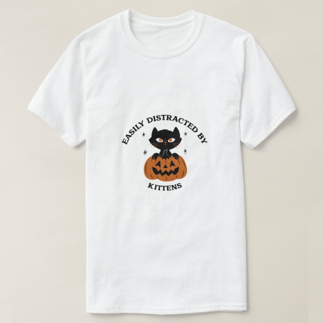 Halloween-pumpkin och kitten t shirt (Design framsida)