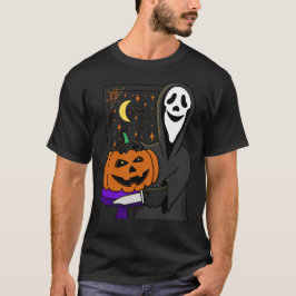 Halloween Pumpkin och Skräm Ansikte T Shirt