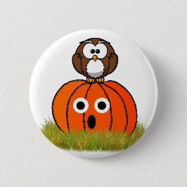 Halloween Pumpkin och Spooking Uggla Knapp