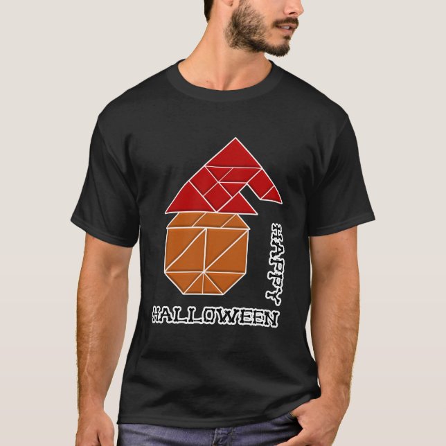 Halloween Pumpkin och Witch Hat T Shirt (Framsida)