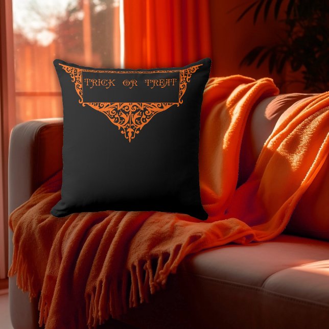 Halloween Pumpkin Orange Bus eller godis Kudde (Skapare uppladdad)