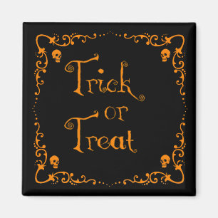 Halloween Pumpkin Orange Bus eller godis Magnet