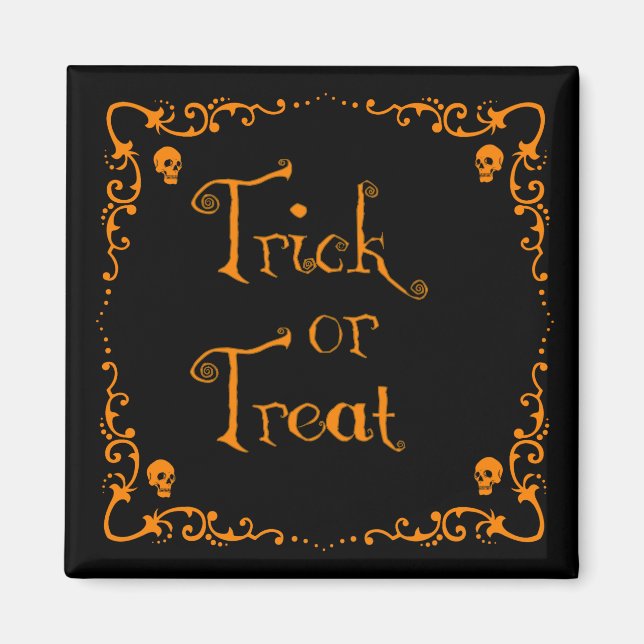 Halloween Pumpkin Orange Bus eller godis Magnet (Framsidan)