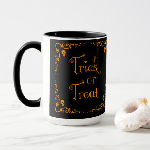 Halloween Pumpkin Orange Bus eller godis Mugg