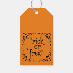 Halloween Pumpkin Orange Bus eller godis Presentetikett