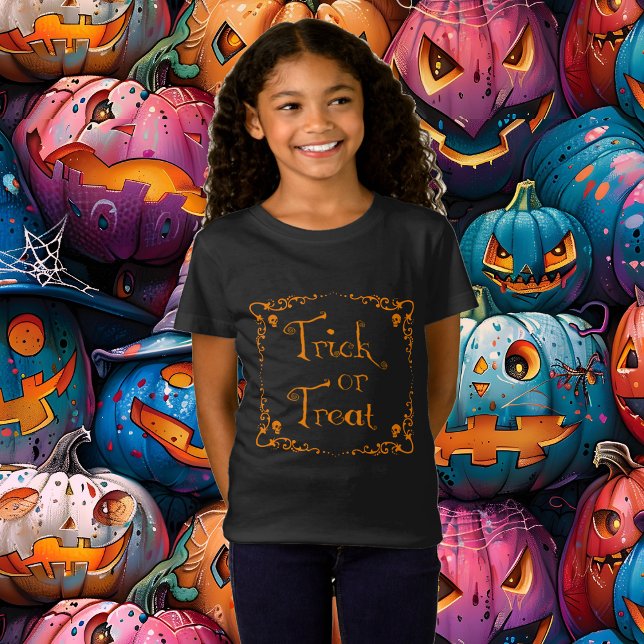 Halloween Pumpkin Orange Bus eller godis T Shirt (Skapare uppladdad)