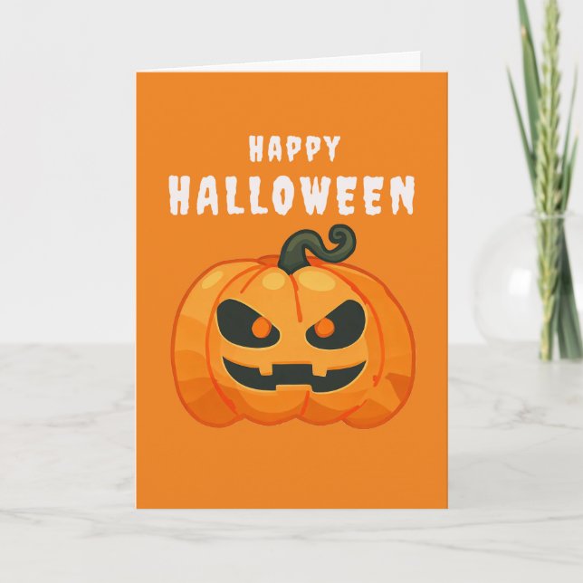 Halloween Pumpkin-orange Kort (Framsida)