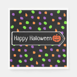 Halloween Pumpkin-Orange, Lila och limgrön Pappersservett