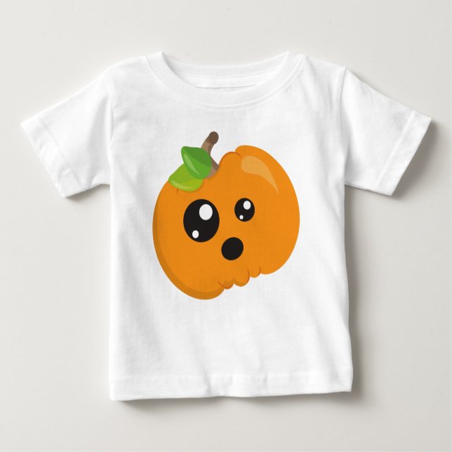 Halloween Pumpkin, Orange Pumpkin, Bus eller godis T Shirt (Framsida)