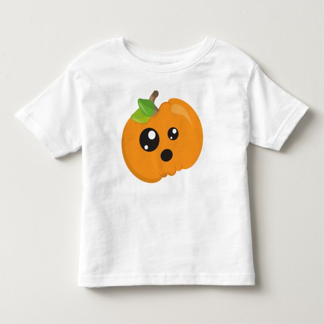 Halloween Pumpkin, Orange Pumpkin, Bus eller godis T Shirt (Framsida)
