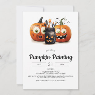 Halloween Pumpkin Painting Party-inbjudan Inbjudningar