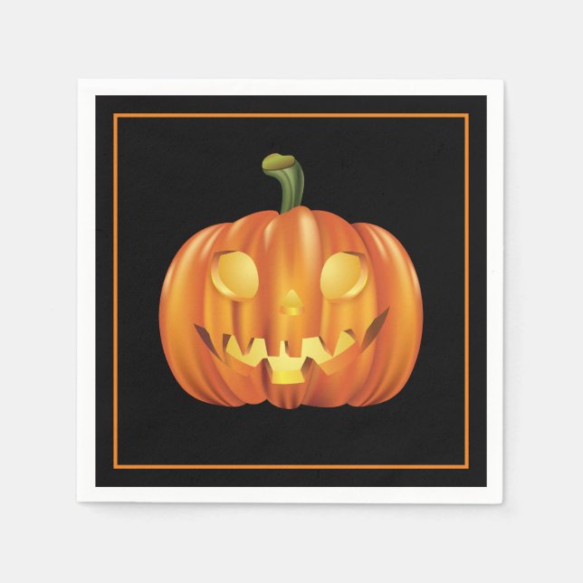Halloween Pumpkin Pappra Napkins Pappersservett (Framsidan)