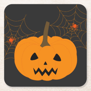 Halloween Pumpkin Papprare Underlägg Papper Kvadrat