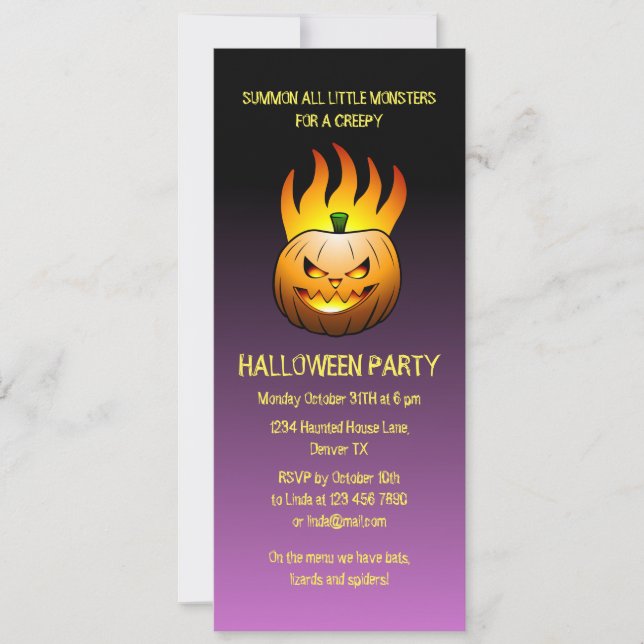 Halloween Pumpkin Party Inbjudningar (Framsida)
