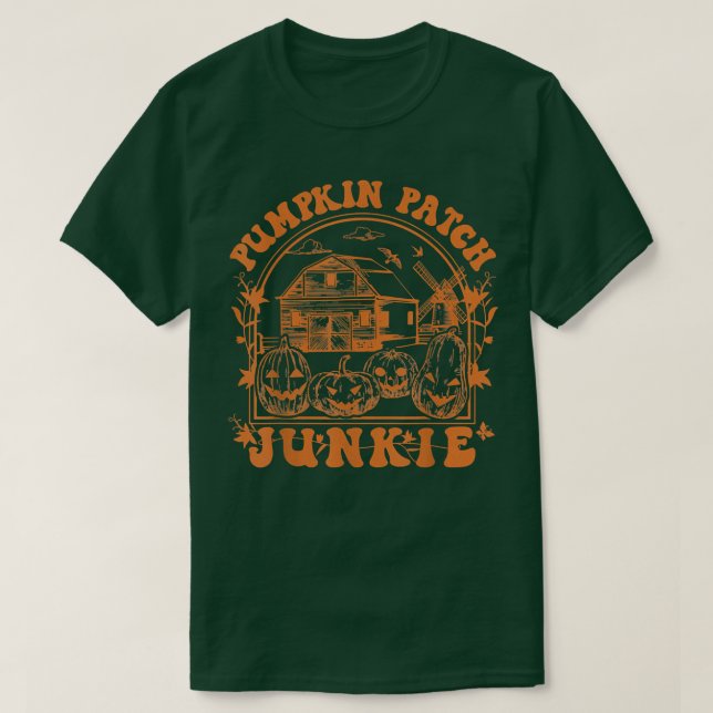 Halloween Pumpkin Patch Junkie Jack o lantern Grap T Shirt (Design framsida)