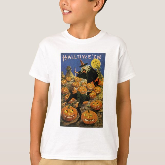 Halloween Pumpkin Patch Nightmare T Shirt (Framsida)