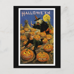 Halloween Pumpkin Patch Nightmare Vykort
