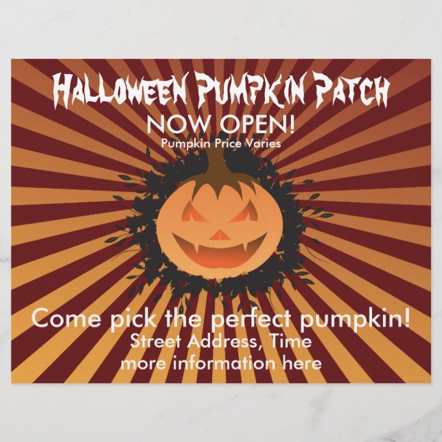 Halloween Pumpkin Patch Reklamblad (Framsidan)
