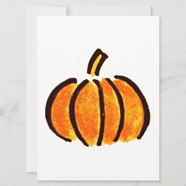 Halloween Pumpkin Pencil Teckning, Pumpkins Kort (Framsida)