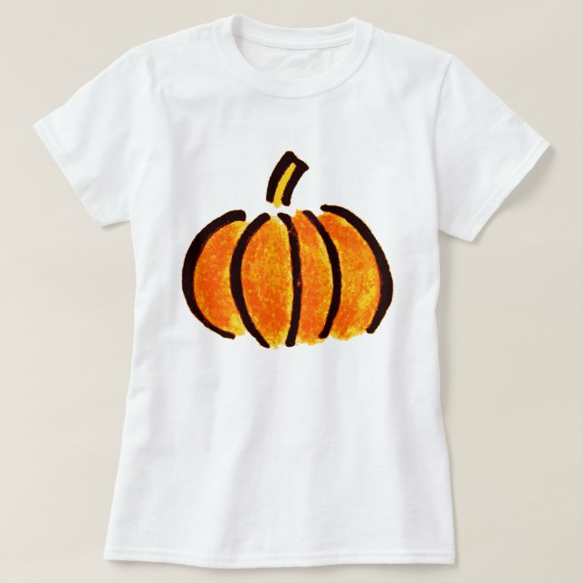 Halloween Pumpkin Pencil Teckning, Pumpkins T Shirt (Design framsida)
