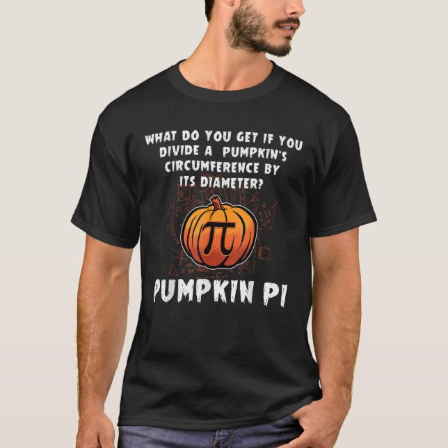 Halloween Pumpkin Pi Funny Math Geometry-lärare T Shirt (Framsida)